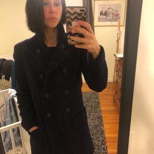 DKNY Navy Boucle Peacoat
